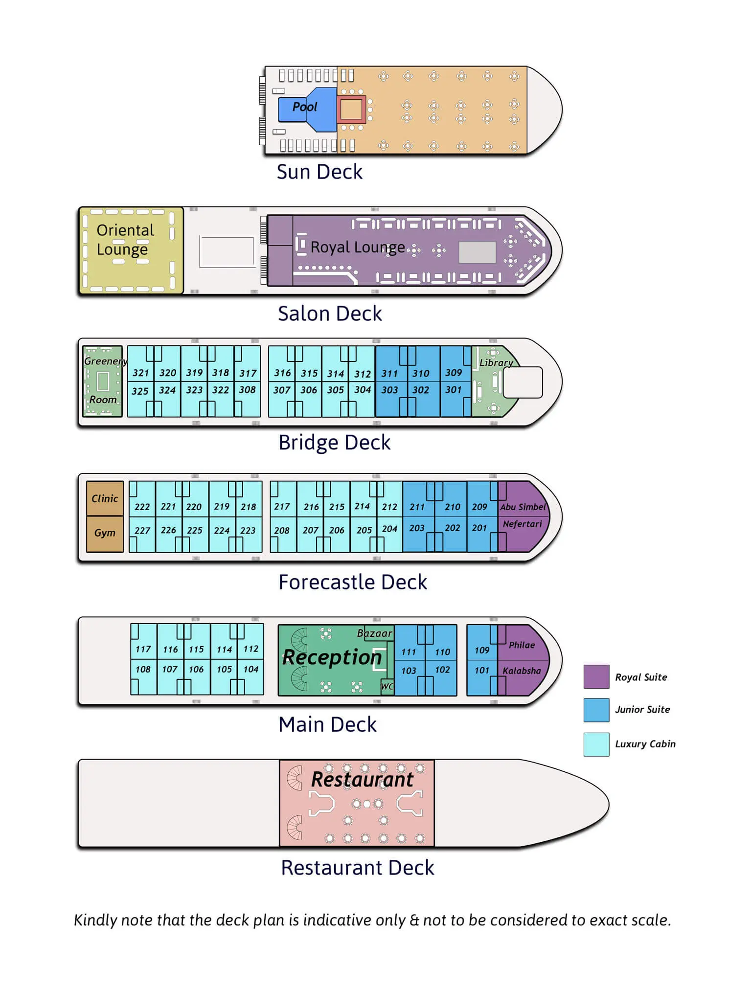 M/S Prince Abbas Deck Plan